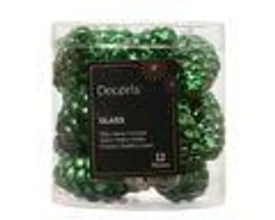 Produktbild von Christbaumschmuck Zapfen 6cm Glas 12 Stück - Jolly grün