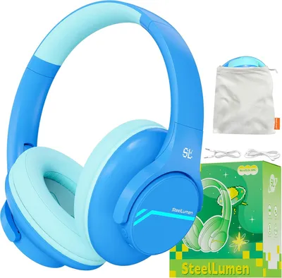 Produktbild von Noise Cancelling Bluetooth Kinder Kopfhörer, ANC Modus, 74/85/94dB Sicher, 60H Spielzeit, Kabellos mit Mikrofon & AUX-Kabel für iPad & Reisen