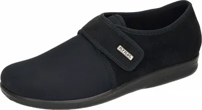 Produktbild von Fly Flot Herren Hausschuh Pantoffel Klettverschluss geschlossen, Größe:42 EU, Farbe:Schwarz