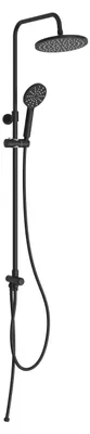 Produktbild von Duschset 72,5×33×9 cm, schwarz, Edelstahl, Höhenverstellbar, 3 Strahlarten