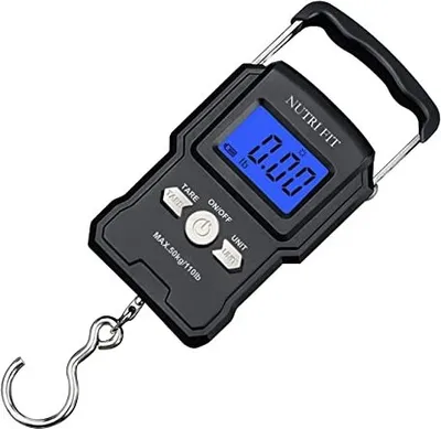 Produktbild von Nutri Fit Digital Kofferskala, 110 lb/50 kg, elektronische Fischhand 2 AAA -Batterien enthalten, beleuchtetes Display