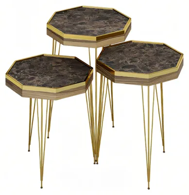 Image de Élégante table d'appoint en bois marron pour le salon