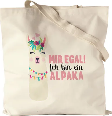 Produktbild von Mir Egal Ich Bin Ein Alpaka Jutebeutel Stoffbeutel Canvas Süßes Alpaka Motiv Geschenkidee Alpaka-Fans