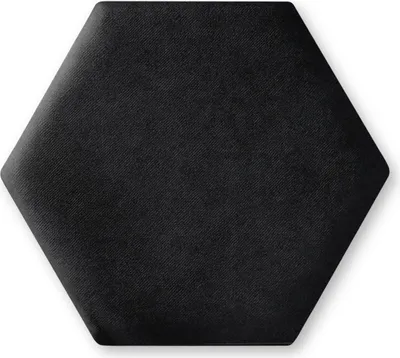 Produktbild von TAPHICEROS Hex Wandpaneel Polsterpaneel, 30x26 cm, SWING 20, Schwarz, Wandkissen Hexagon Wandpolster Kopfteil für Bett Gepolstert Polsterplatte