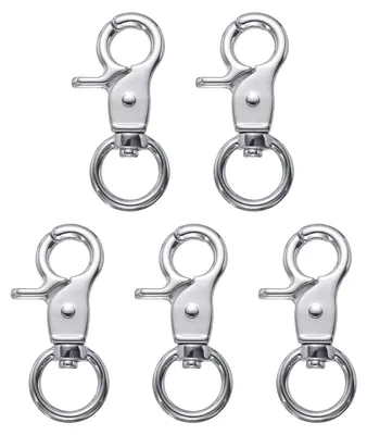 Karabinerhaken 13,2 mm, 5 Stück, Zinklegierung, drehbar