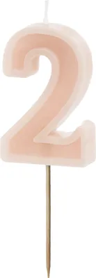 Image de Nombre de bougies #2 | 6 cm rose poudré