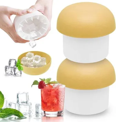 Immagine prodotto di Stampi per cubetti di ghiaccio in silicone, set da 2 pezzi con coperchio