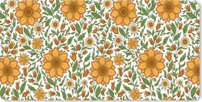 Produktbild von MuchoWow® Mauspad Mousepad Blumen - Orange - Design 60x30 cm - Mousepads - Maus Mat - Pad - Mausunterlage - Nachhaltig