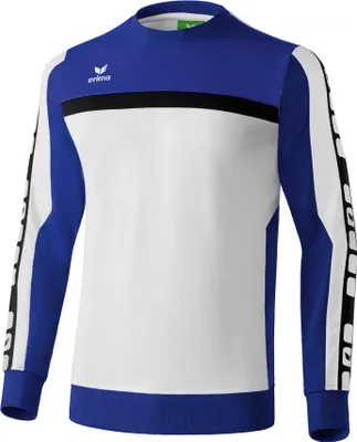 Produktbild von Erima CLASSIC 5-CUBES Baumwollsweat weiß/indigo blau/schwarz S