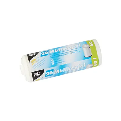 Immagine prodotto di 20 contenitori per rifiuti, LDPE 60 l 72 cm x 60 cm bianco