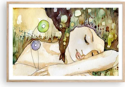 Produktbild von Gerahmtes Poster - Rahmen in heller Eiche - Frau modern - 91,5x61 cm - Wand Bild - Wanddeko - Wandbilder - Kunstposter - Wandposter - Bilderrahmen - Bilder - Kunstdruck - Wandbild - P2NAA91x61-3553