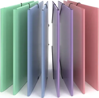 Produktbild von ACROPAQ - 8 x Sammelmappe A4 - Dokumentenbox mit Gummizugverschluss, Pastell, 2 cm Rückenbreite - Schulsachen aesthetic, Dokumentenmappe, Archivbox, Heftbox - Wind