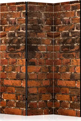 Produktbild von 3-teiliger Einseitiger Vlies Paravent - Brick Shadow 135x172 cm Muster f-C-0328-z-b