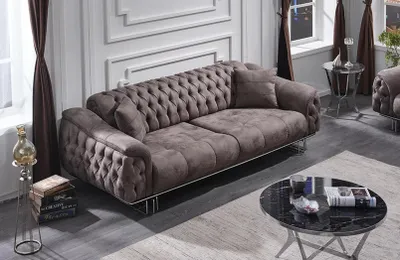 Produktbild von Dreisitzer Sofa Wohnzimmer Luxus Sitz Modern Sofas Stoff Chesterfield