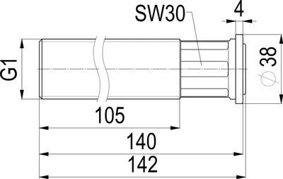 Obrázek produktu pro Js Zwischenstueck                 140Mm Ablaengbar, Eingang 1"