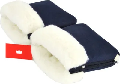 Produktbild von BabyLux Handmuff für Kinderwagen MUFF Reißverschluss MR13 Marine Blau + Wolle