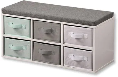 Immagine prodotto di Panchina per bambini in legno - Bianca - Panchina da parco giochi con contenitori