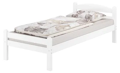 Produktbild von Weißes Einzelbett Buche massiv 90x200 Bettgestell und wählbare Ausstattung V-60.45-09Wohne Zubehör