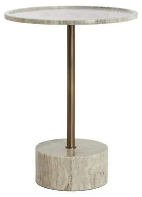 Image de Table d'appoint Light & Living CIVITA en marbre sable grisé bronze – Ø41x53 cm