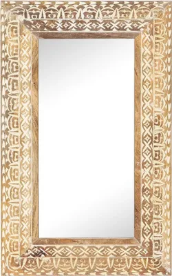 Immagine prodotto di Specchio Intagliato a Mano 80x50x2,6 cm in Massello di Mango