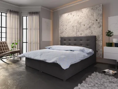 Produktbild von Boxspringbett Schlafzimmerbett LIBERTO 160x200cm Schwarz + Bettkasten
