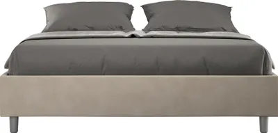 Produktbild von ITYHOME - Gepolstertes Bett mit Bettkasten 140x210 mit Mikrofaserbezug Sandfarbe Azelia