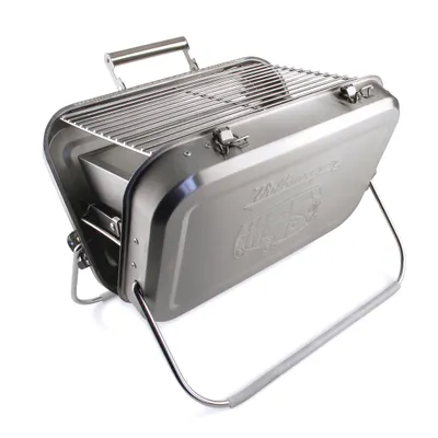 Immagine prodotto di Barbecue da viaggio VW Collection - Il barbecue cult di Volkswagen - Acciaio inossidabile - Dimensioni della griglia: 32,5 x 23 cm