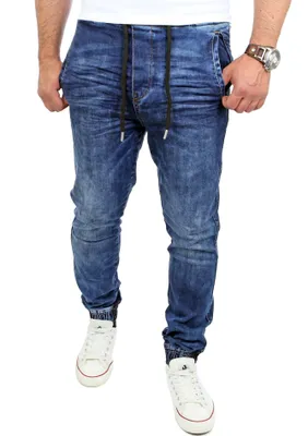 Produktbild von Reslad Casual Style Jeans-Herren Slim Fit Jogging-Hose RS-2071 Blau S