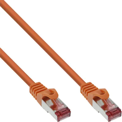 Image de InLine® 76415O Câble de raccordement, S/FTP (PiMf), Cat.6, 250MHz, PVC, cuivre, orange, 15m
