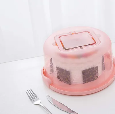Produktbild von Tortentransportbox rund Tortenbehälter Muffintransportbox Tortenbehälter Tortenständer Cake Butler Tortenbehälter Tortenbehälter mit klappbarem Griff