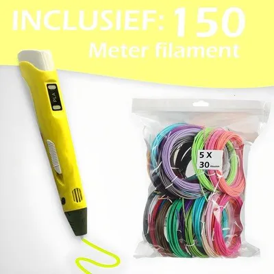 Immagine prodotto di Set di penne 3D con 23 colori e 150 m di filamento giallo