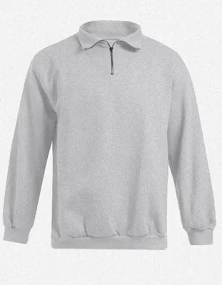Produktbild von Troyer Sweatshirt Plus Size Herren, Hellgrau-Melange, XXXL
