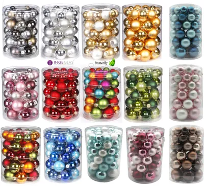 Produktbild von Weihnachtskugeln 60 Stk 4,5,6,7cm Noble Rose