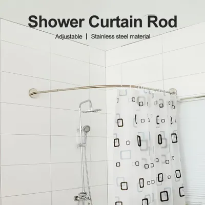Image de Solidchoice - Barre de douche incurvée réglable pour salle de bain