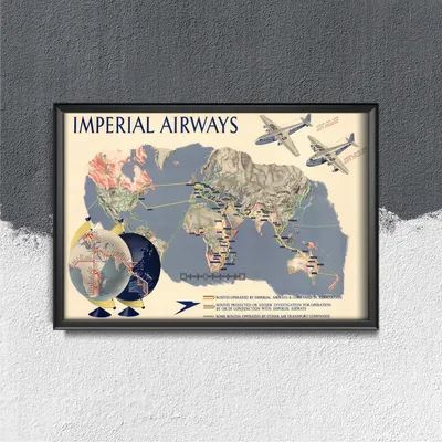 Produktbild von Poster - Canvas - Leinwand - 84,1 cm x 59,4 cm - Fotoposter - Leinwandkunst - imperial Airways