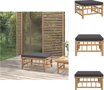 Produktbild von vidaXL Gartenhocker mit Dunkelgrauem Kissen Bambus -  Gartensofaelemente
