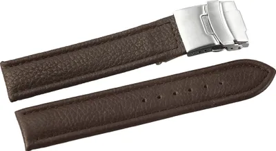 Produktbild von Echtleder-Uhrenarmband, braun, Faltschließe, 16 mm - 22 mm