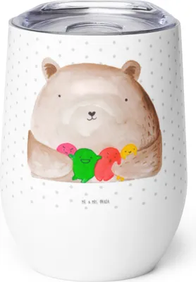 Produktbild von Mr. & Mrs. Panda Thermo Becher Bär Gefühl - Weiß - Geschenk, Verrückt, Wahnsinn, kaffee tasse, Teddy, glühweinbecher, Thermobecher, thermosbecher, Isolierbecher