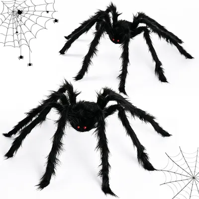 Halloween-Spinnen-Set 2er-Pack 200 cm + 90 cm