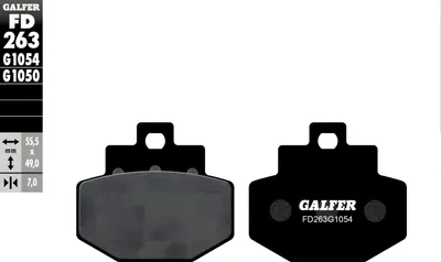 Obrázek produktu pro Sada brzdových destiček Galfer semi-metalické, přední a zadní, s homologací (ABE) pro Gilera Nexus 250