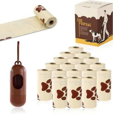 Imagen del producto de Bolsas biodegradables para excrementos de mascotas, 270 unidades, 22 x 30 cm, con dispensador para paseos