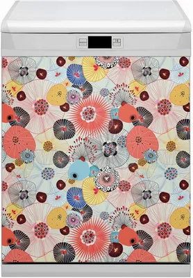 Produktbild von Magnetmatte Geschirrspüle Abwaschbar Küche Magnete  Dekor 60x80 cm  - Blumenmuster