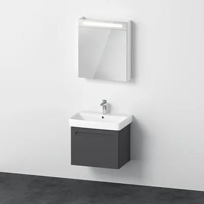 Produktbild von DURAVIT Badmöbel-Set No.1 BxHxT 65 x 200 x 45 cm Frontfarbe graphit mit Waschtisch weiß und Waschtischunterschrank Spieg