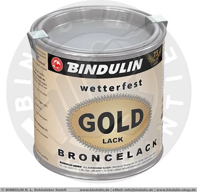 Produktbild von Bindulin Goldlack Metalldose Glänzend hohe Deckkraft UV Beständig 250g