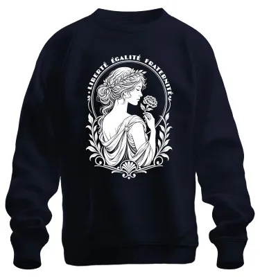Produktbild von Liberté Égalité Fraternité Frankreich Marianne Sarkasmus Sweatshirt Pullover, Navy, M