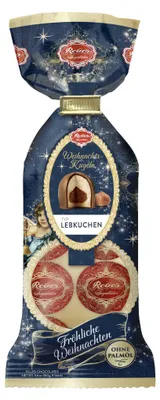 Reber Weihnachtskugeln Typ Lebkuchen Geschmack 8 Stück Packung 160g