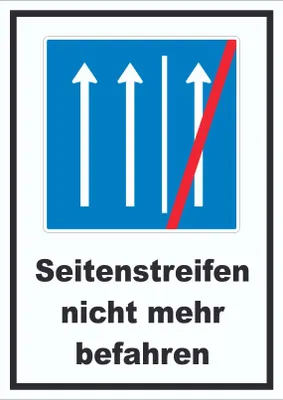 Produktbild von Schild Seitenstreifen nicht mehr befahren A3 Rückseite selbstklebend