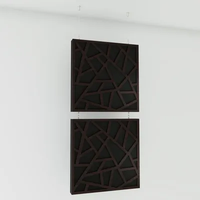Obrázok produktu pre 2-balenie – Dekoratívne akustické závesné panely | 100 x 50 cm | Závesné deliace steny | Modulárne panely pohlcujúce zvuk | SKYROSS | Wenge