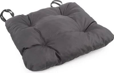 Obrázok produktu pre Sada 1 vankúša na stoličku cca 40x40x5 cm, hrubý polyesterový prešívaný vankúš na vonkajšie stoličky Dekoračný vankúš na záhradné stoličky sivý
