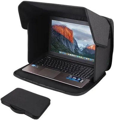 Obrázek produktu pro Lehká sluneční clona na notebook, vhodná pro práci venku, skládací přenosný kryt zajišťující soukromí, ochrana proti oslnění.